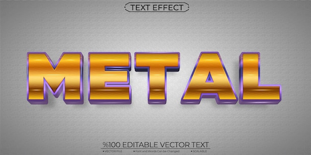 Metal editable and scalable text effect