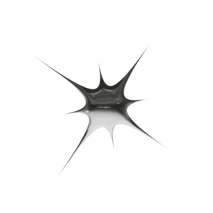 Vector metal element in y2k style with chrome effect isolated on a white background