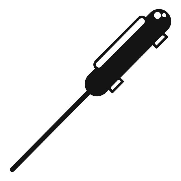 Metal fishing rod icon simple vector Icy season day