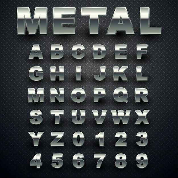Vector metal font