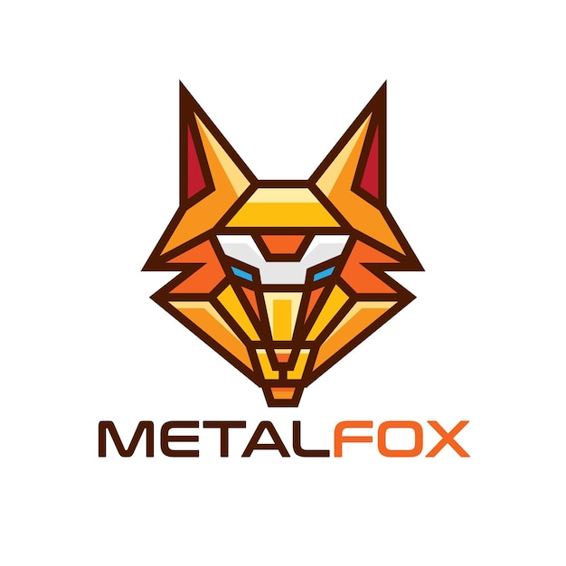 Vector metal fox logo template