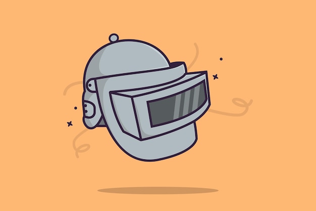 Vector metal gaming helmet full face pubg vector illustration. welder helmet,