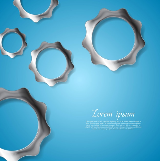 Vector metal gears on blue background