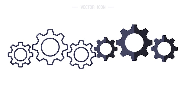 Vector metal gears and gear icon