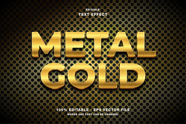 Metal gold 3d editable text effect