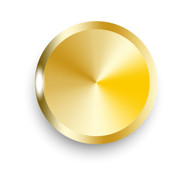 Metal golden button vector illustration eps 10 stock image