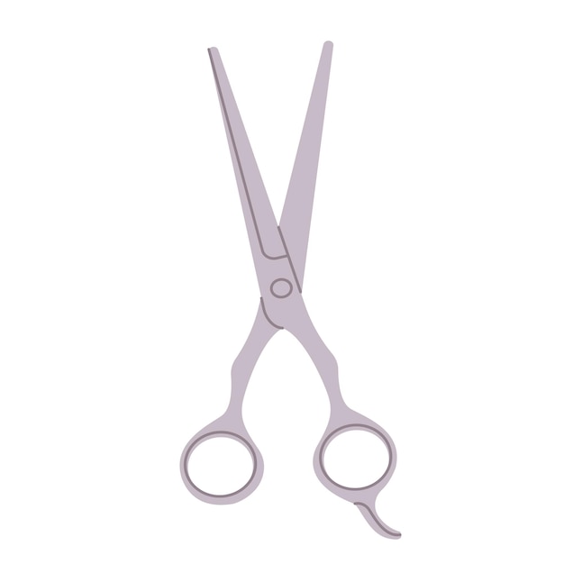 metal hairdressing scissors on white background