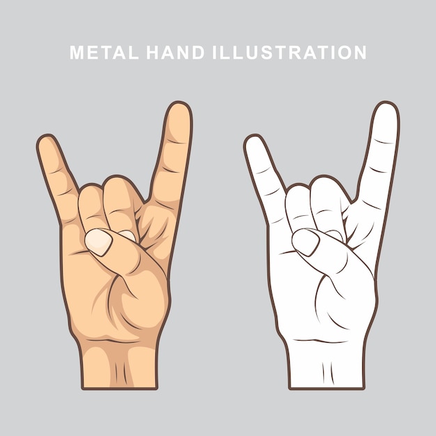 Metal hand illustration design
