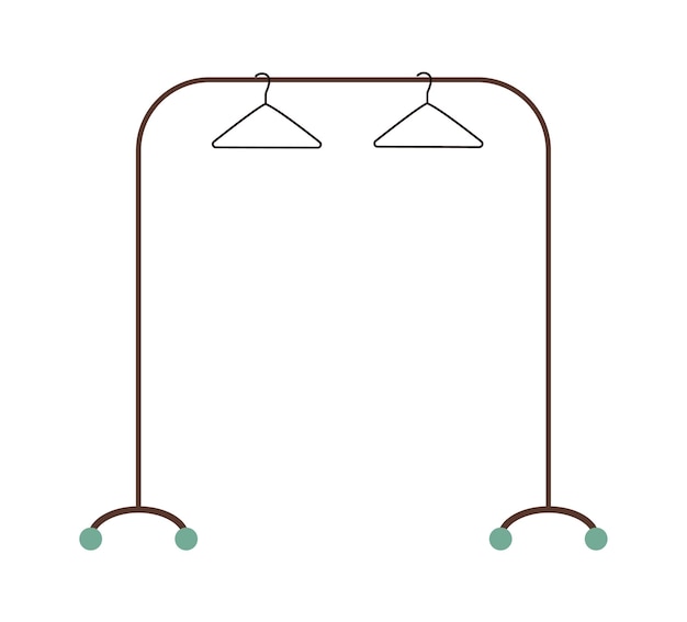 Metal hanger wardrobe for cloths flat icon