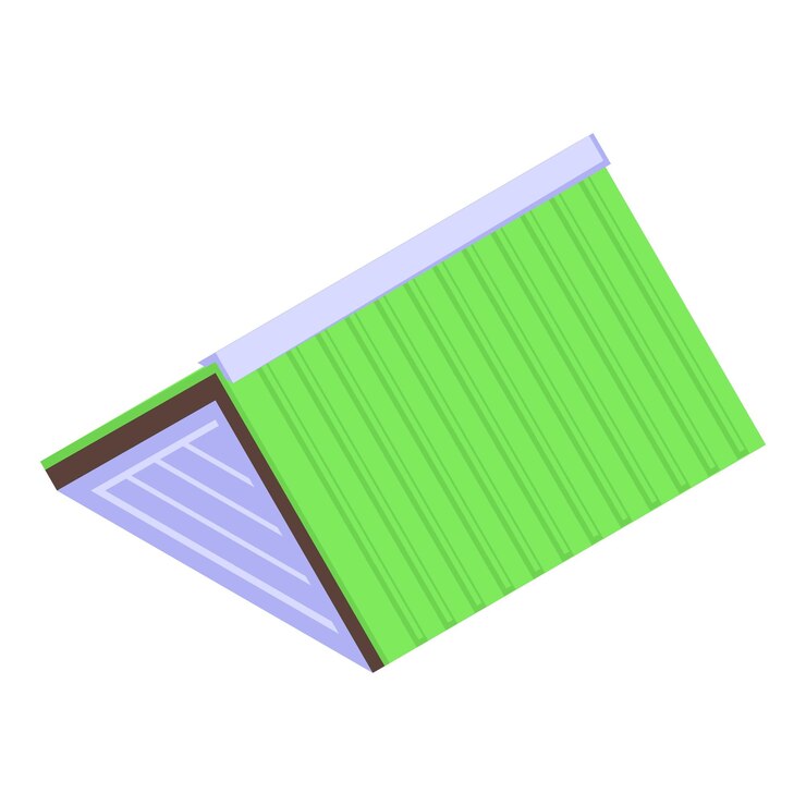 Vector metal house roof icon isometric vector cover insulation work steel