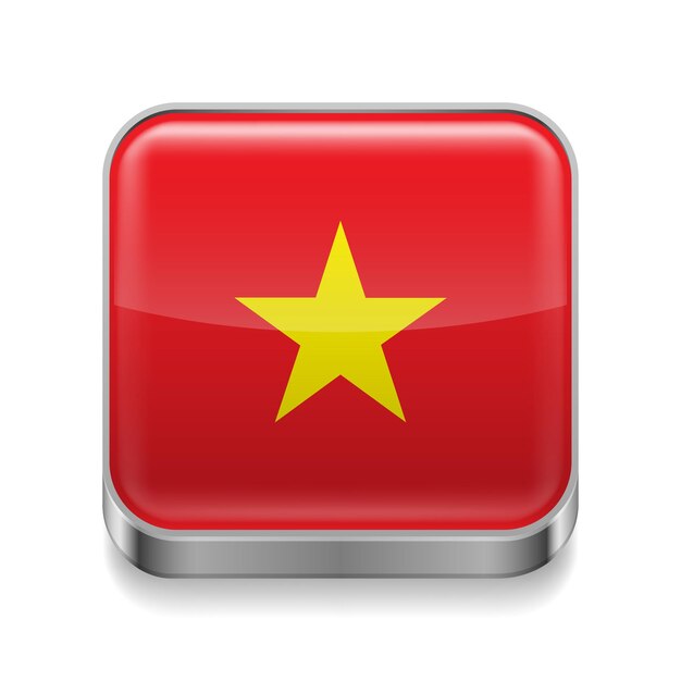 Vector metal icon of vietnam