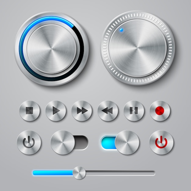 Metal interface buttons collection