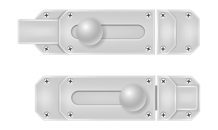 Vector metal latch for closing doors vector illustration