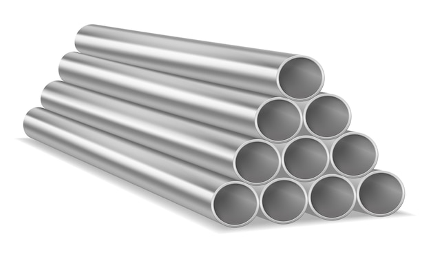 Metal pipes for plumbing vector illustration