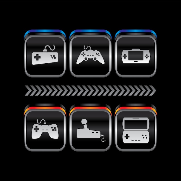 metal plate game console theme icon button