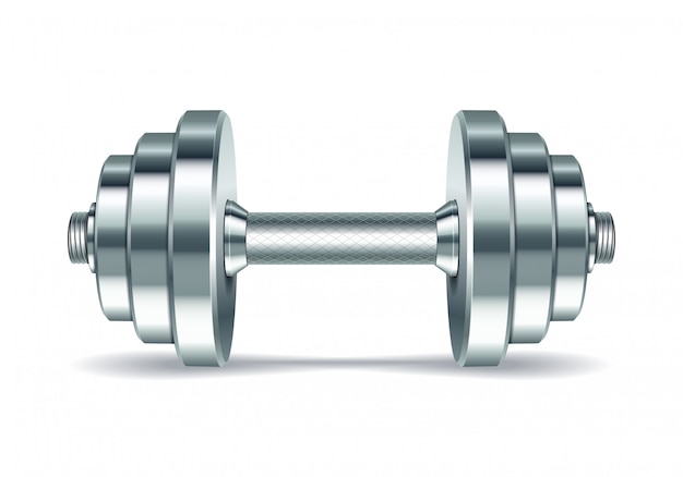 Metal realistic dumbbell