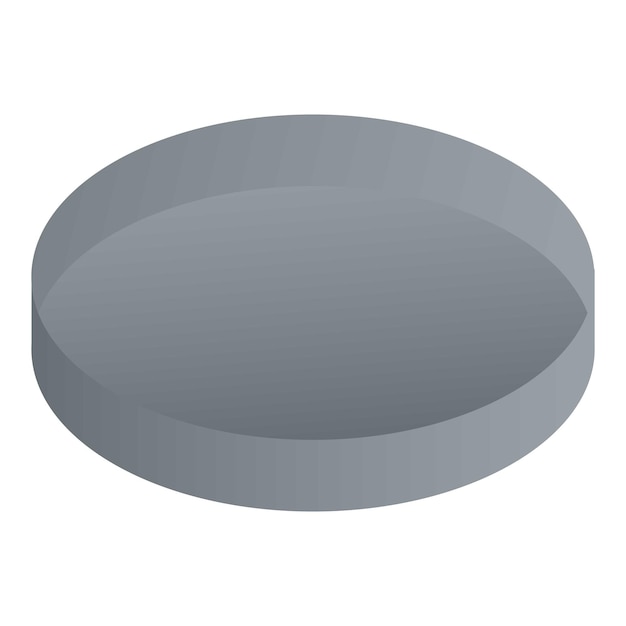 Металлическая круглая иконка обложки Изометрическая металлическая круглая векторная иконка обложки для веб-дизайна изолирована на белом фоне