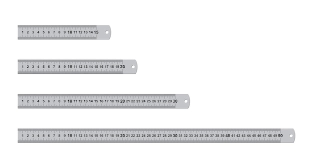 Regole metalliche set di strumenti di misurazione misura cm strumento scuola metrico pollice regola metrica strumenti