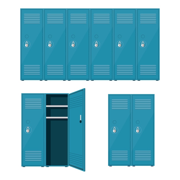 Metal school locker illustration isolated on white