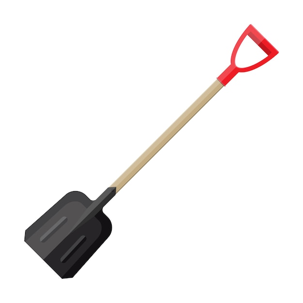 Metal shovel with plastic handle