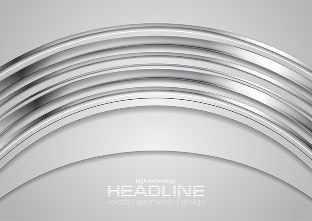 Vector metal silver arc abstract tech background