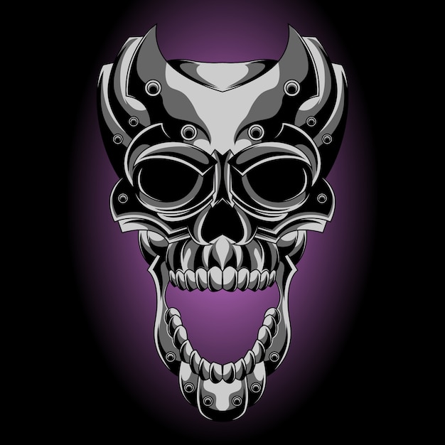 Vector metal skull screaming