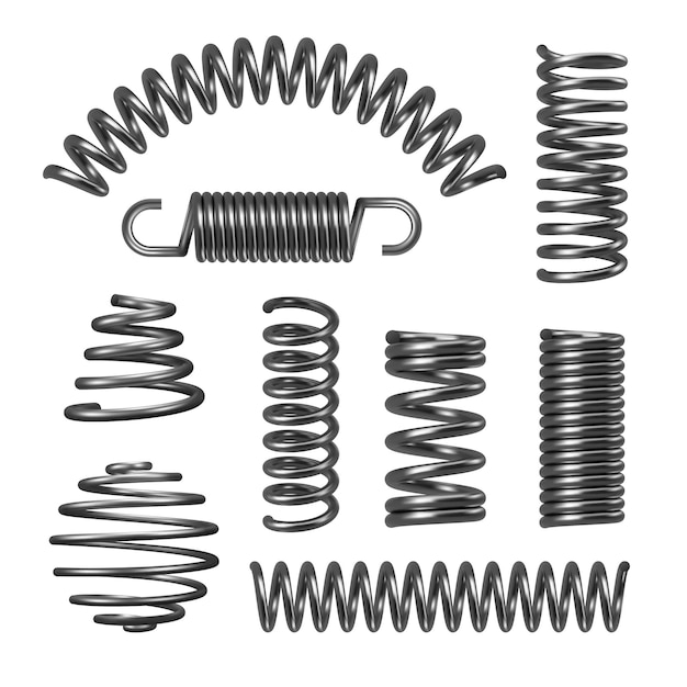 Vettore set di molle nere in metallo