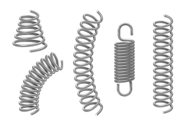 Metal springs set of various shaped tapering