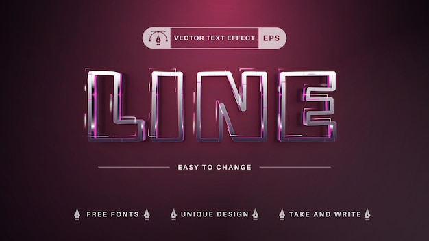 Metal Stroke - Editable Text Effect, Font Style