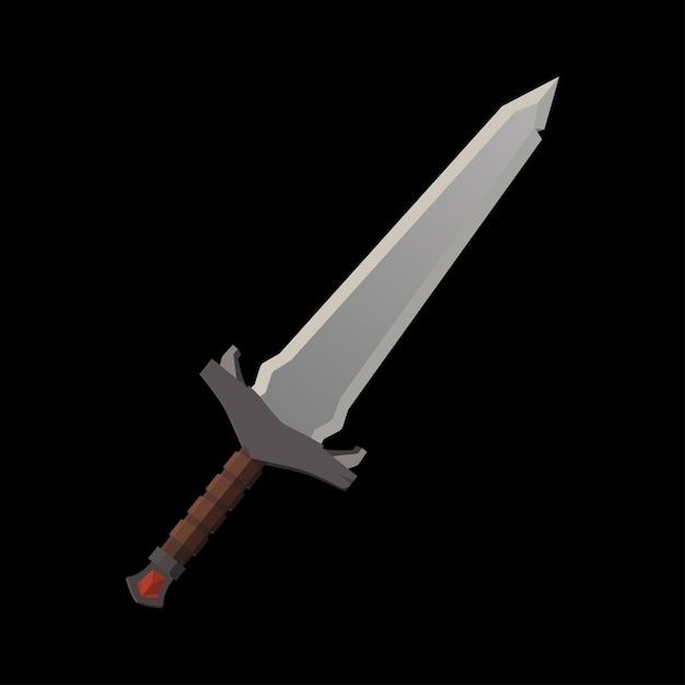 metal swords, straight swords, asia sword, vector realistic sword isolated on black background