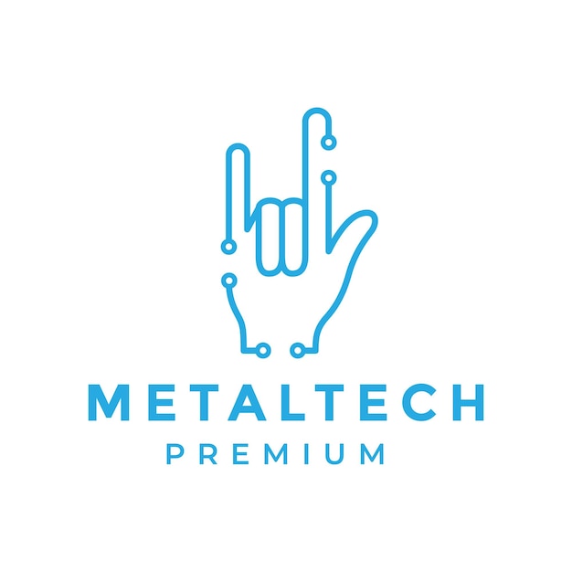 Metal tech logo design vector graphic illustration