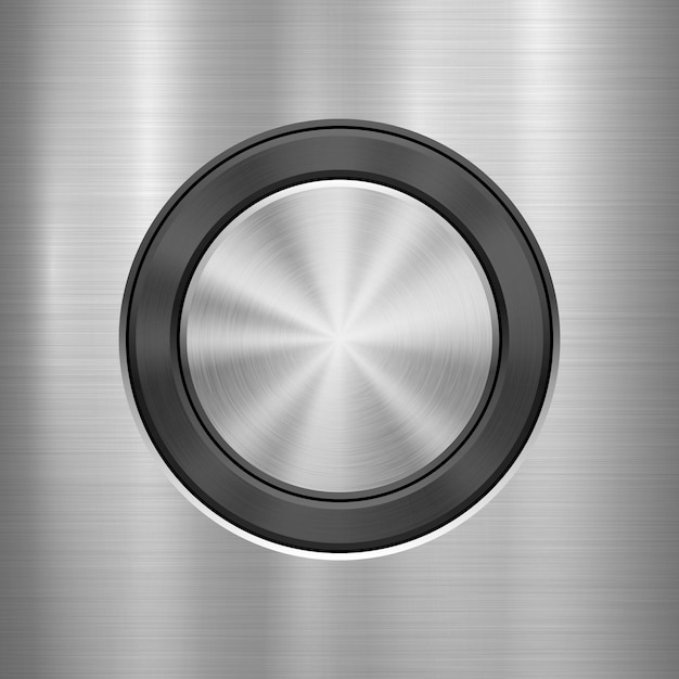 Metal technology background with abstract circle bevels and polished texture chrome silver