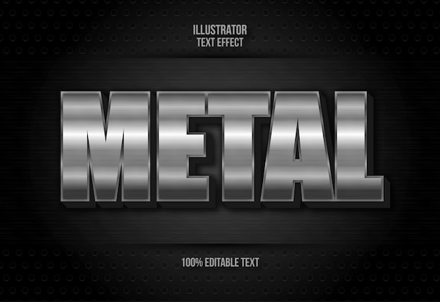 Metal Text Effect on black background