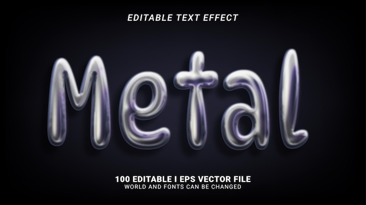 Vector metal text effect