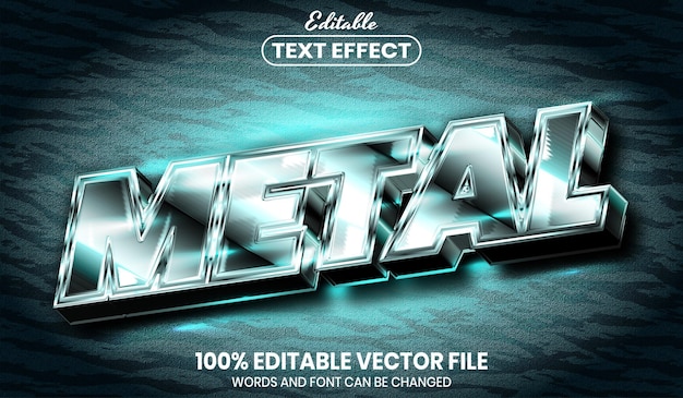 Metal text, font style editable text effect