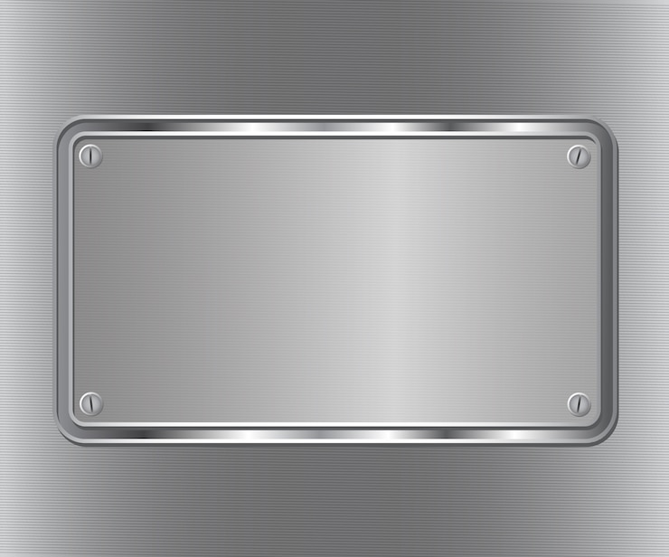 Vector metal texture plate with screws