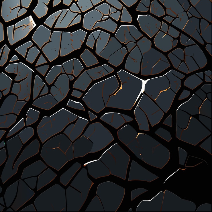 Vector metal texture with scratches and cracks texture or scratches black metal texture