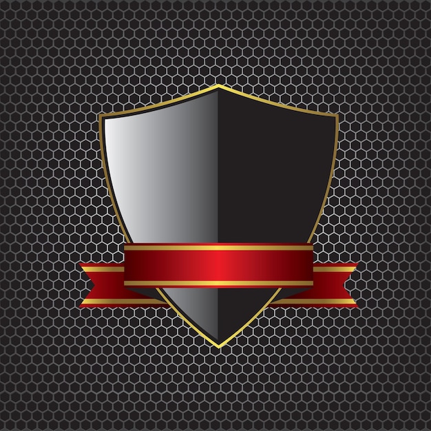 Metal textures and shield illustration background