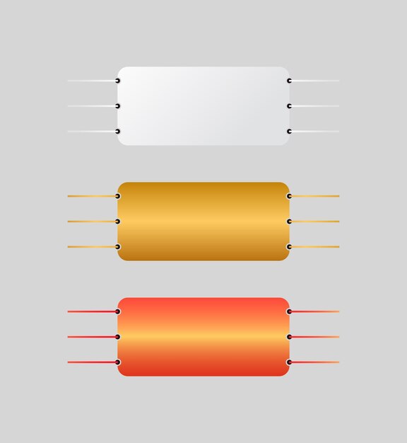 Коллекция дизайна цепи баннеров с металлическими векторными метками
