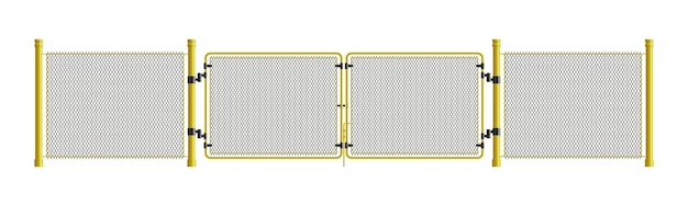현실적인 스타일의 금속 와이어 울타리 및 게이트