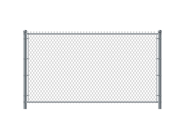 Vector metal wire fence.