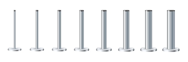 Metalen palen met verschillende diameters metalen kolommen stalen buizen sjabloonontwerp voor stedelijke reclame