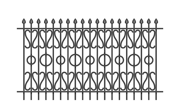 Metalen stalen omheining voor modulaire secties van balkonleuningen van gesmeed metaal op wit wordt geïsoleerd