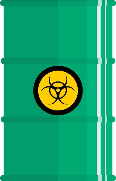 Metalen Vat met Biohazard Hazard Substance Icon. Vectorillustratie.