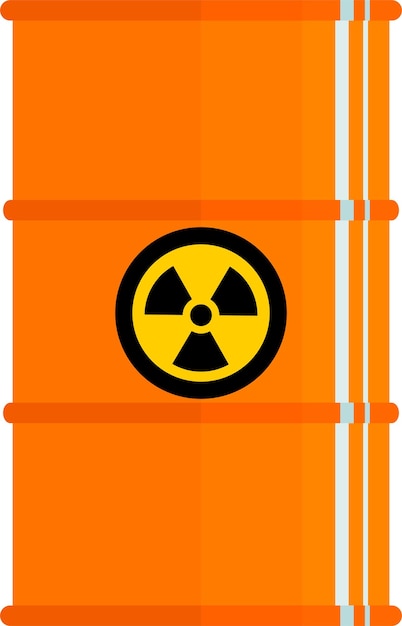 Metalen Vat Met Radioactief Gevaar Substantie Icoon. Vectorillustratie.