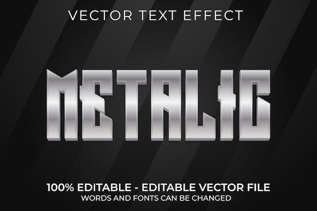 Metalic 3d editable text effect