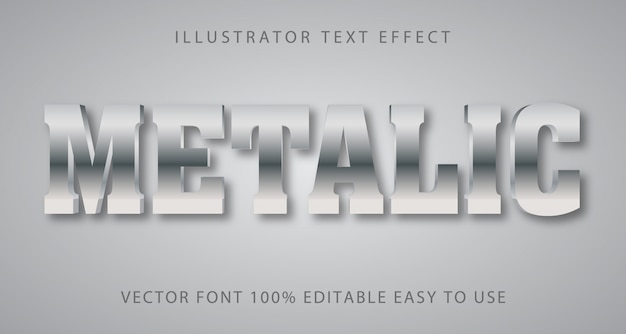 Vector metalic bewerkbaar teksteffect
