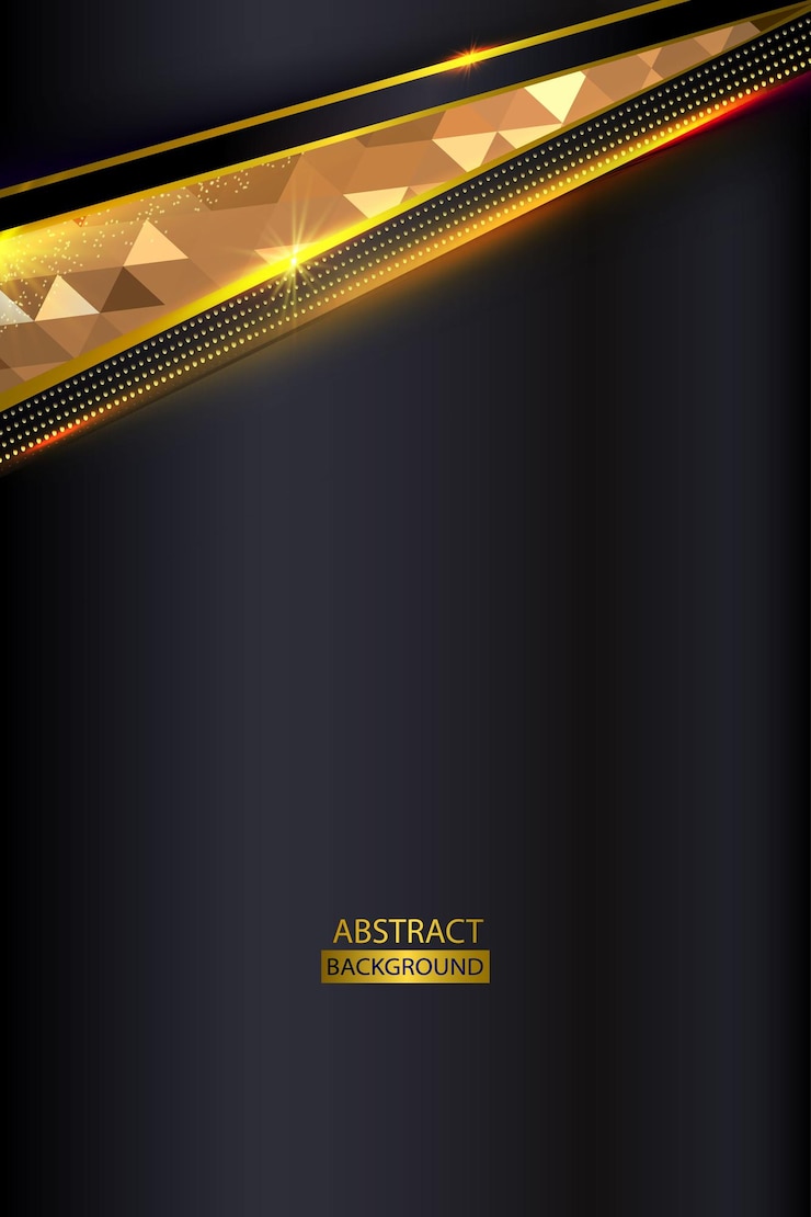 Metalic Black And Gold Trigonal Abstract Background