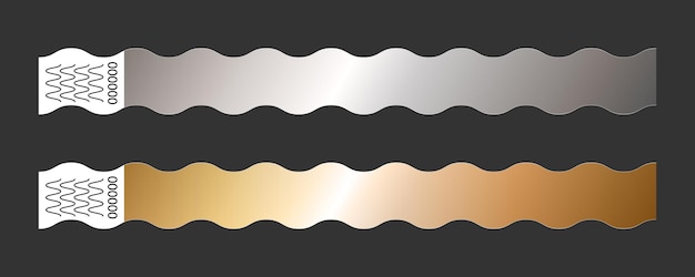 Metalic gold and silver curved paper bracelet