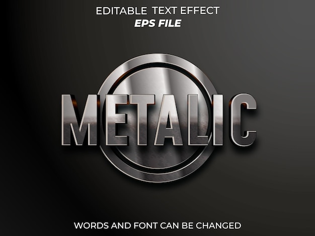 metalic teksteffect lettertype bewerkbare typografie 3d tekst vector sjabloon